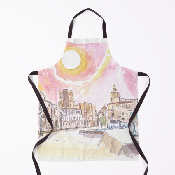 Item preview, Valencia Spain with Plaza de la Virgen and Fountain designed and sold by artshop77.