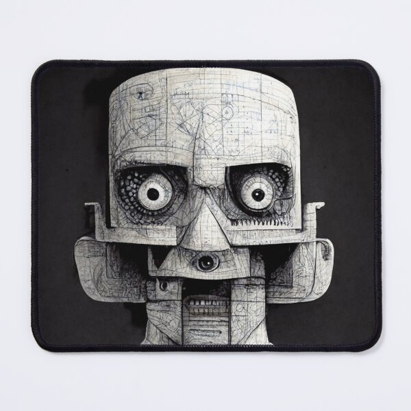 Item preview, crazy scary robot drawing designed and sold by WeirdStation.
