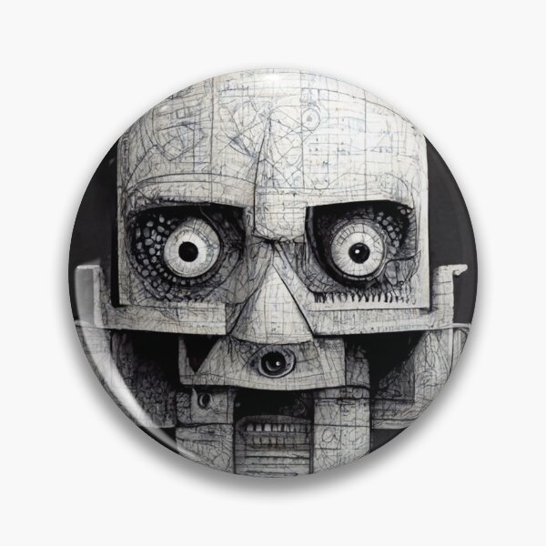Item preview, crazy scary robot drawing designed and sold by WeirdStation.