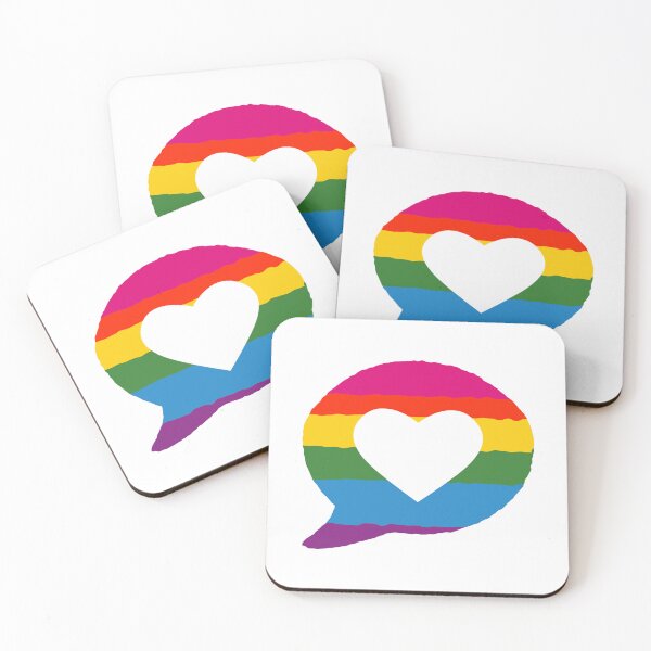 Item preview, Rainbow Heart Speech Bubble designed and sold by flying-flamingo.
