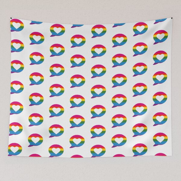 Item preview, Rainbow Heart Speech Bubble designed and sold by flying-flamingo.