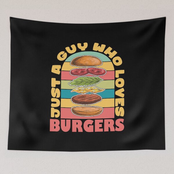 Item preview, Just A Guy Who Loves Burgers Fast Food designed and sold by MooonTees.