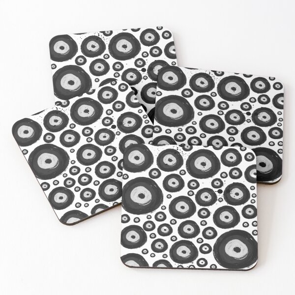 Item preview, 1960's Black and White Ink Eyes Abstract A-Line Dress designed and sold by CARTOON NR.