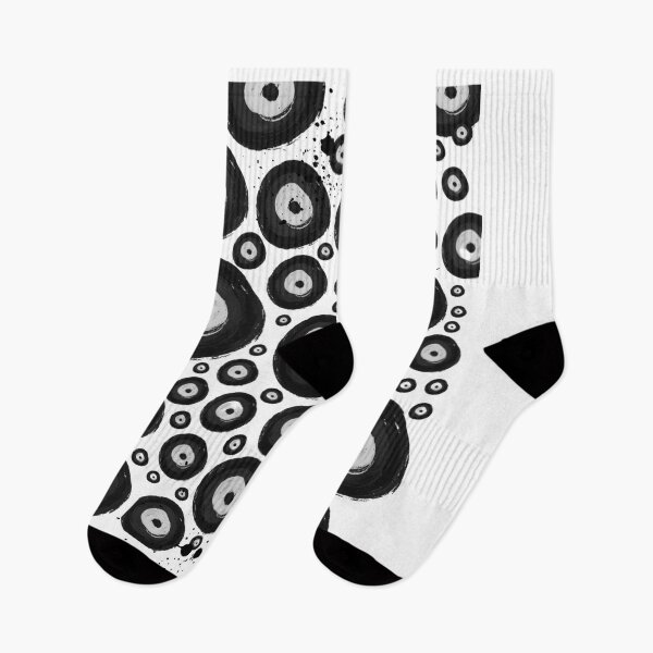 Item preview, 1960's Black and White Ink Eyes Abstract A-Line Dress designed and sold by CARTOON NR.