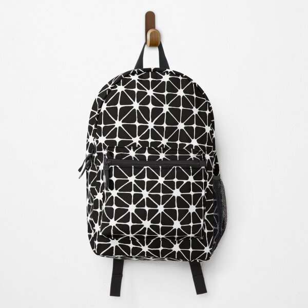 Item preview, White doodle grid pattern on black designed and sold by Line2Rhyme.