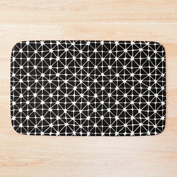 Item preview, White doodle grid pattern on black designed and sold by Line2Rhyme.