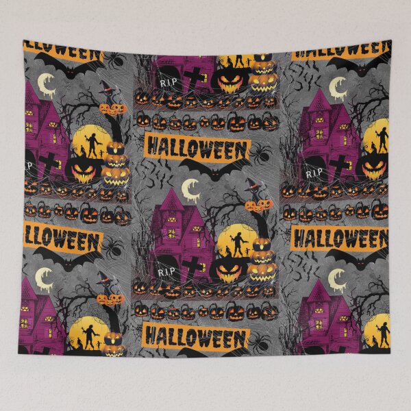 Item preview, scary halloween night with pumpkin designed and sold by mirdayn.