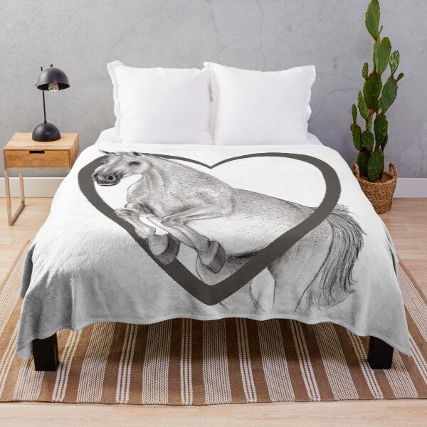 Item preview, Gray horse in jump with a heart designed and sold by SylvieG18.