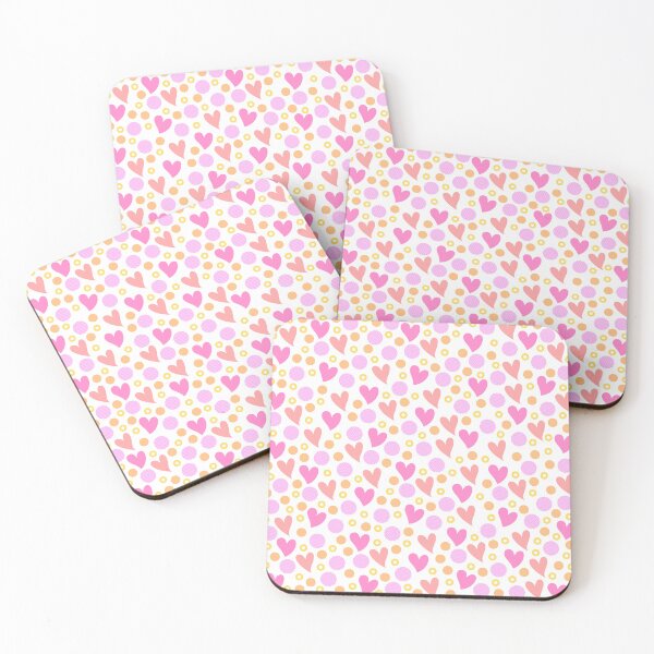 Item preview, Dotty Hearts Pink and Orange Pattern designed and sold by seasawdigital.