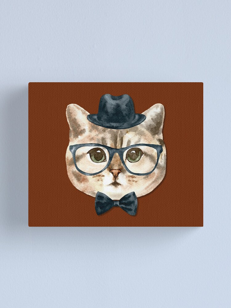 Hipster Kitty in Glasses Beanie Hoodie Cat Kitten Pop Culture Sweatshirt