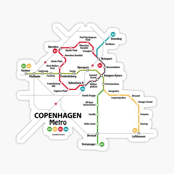COPENHAGEN Metro Map Sticker