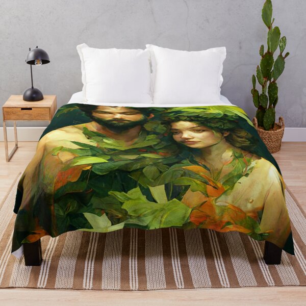 Item preview, Adam and eve in paradise only covered in leaves designed and sold by WeirdStation.