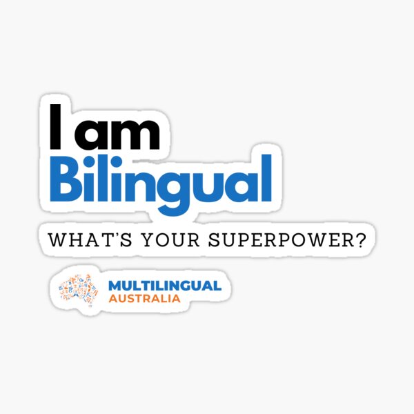 I am bilingual (blue) Sticker