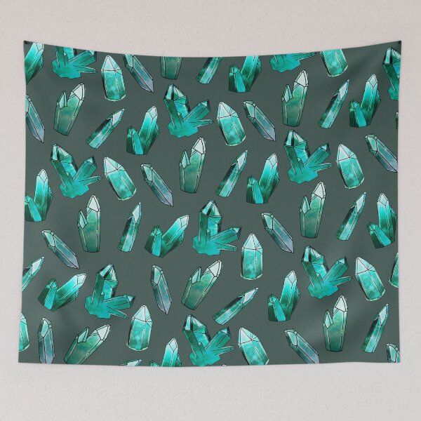 Item preview, CRYSTAL CLUSTER • aquamarine on teal designed and sold by Jordyn St. John.