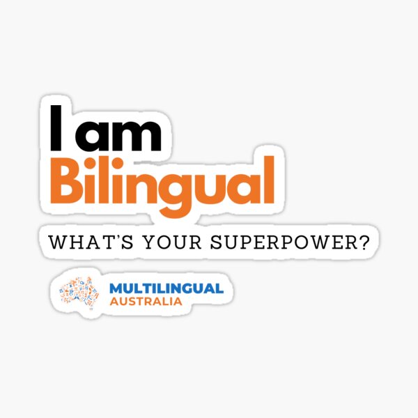 I am bilingual (orange) Sticker