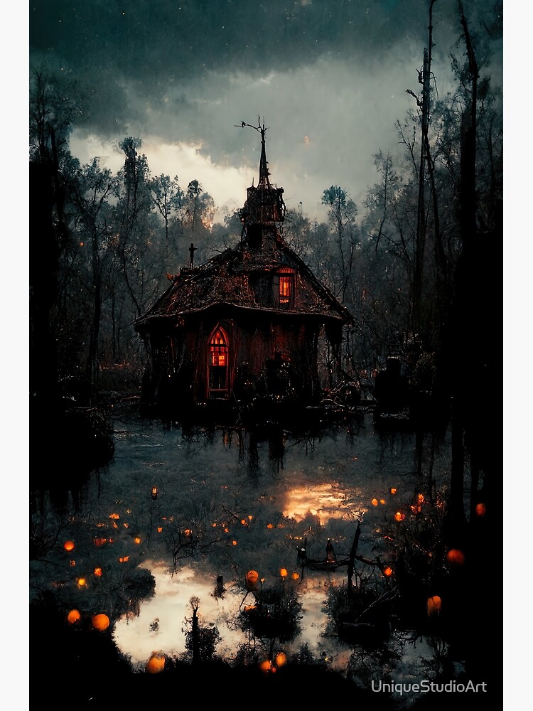 Swamp Witch House in the Forest - Halloween Decor Poster for Sale by  UniqueStudioArt