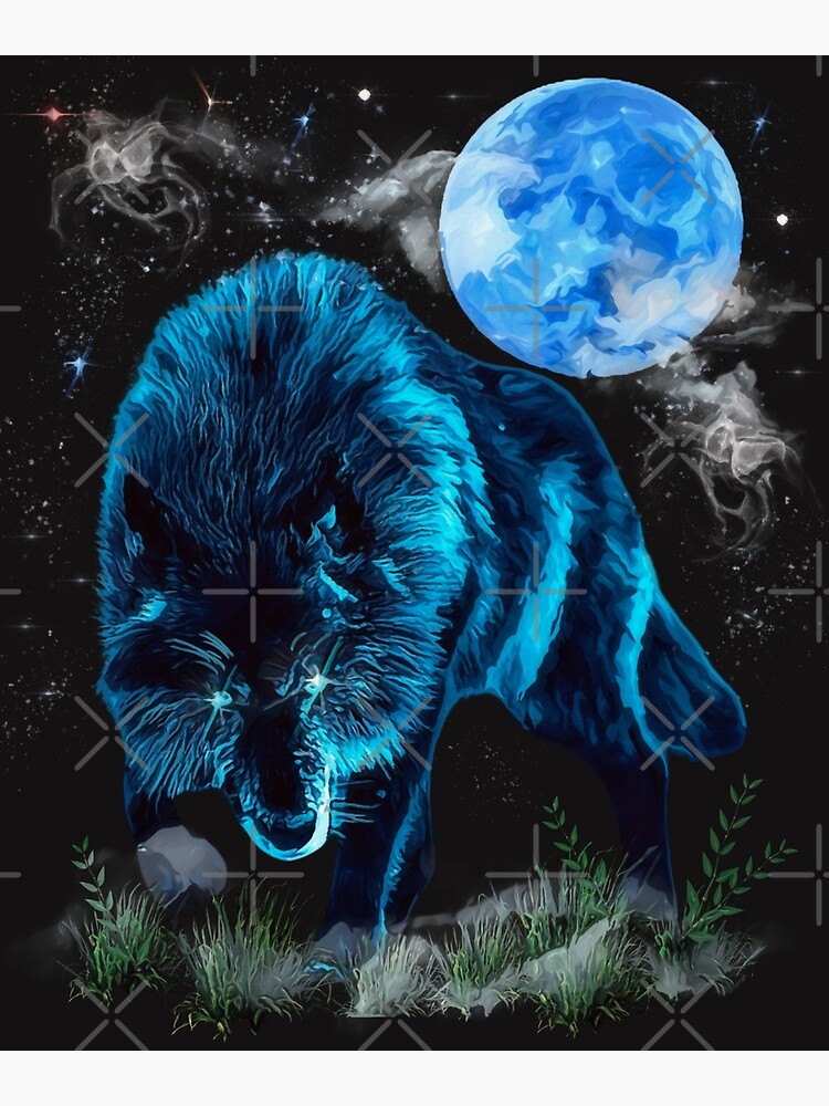 Neon Wolf Moon Poster For Sale By Swordofgod Redbubble