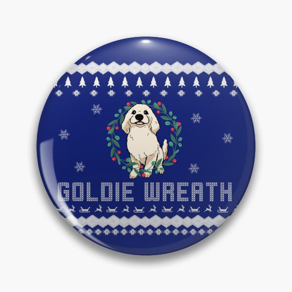 Artikelvorschau, Golden Retriever Weihnachtspullover - Golden Retriever mit Weihnachtskranz - hässlicher Weihnachtspullover entworfen und verkauft von ALLURE-minimal.