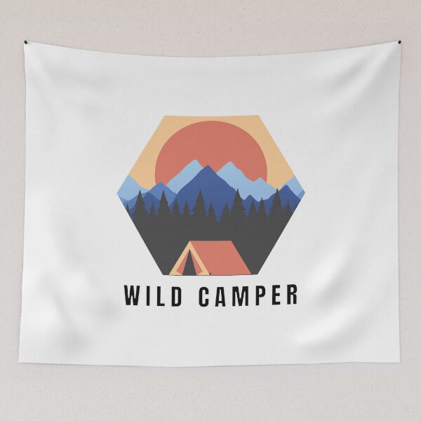 Item preview, Wild Camper - Featuring Tent in Forest with Mountains at Sunrise  designed and sold by BackpackTravel.