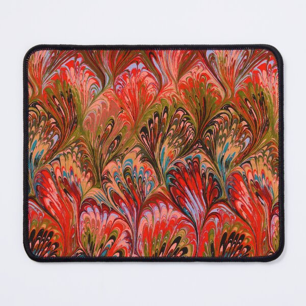 Item preview, MARBLED PAPER,ABSTRACT RED ORANGE GREEN SWIRLS AND SHADES  designed and sold by BulganLumini.