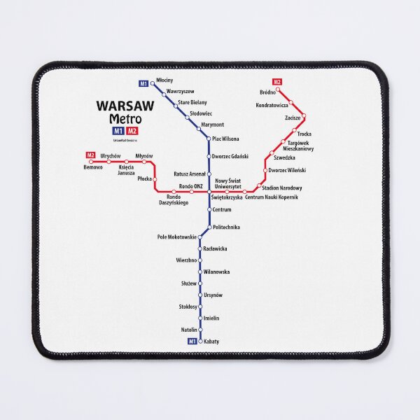 Item preview, WARSAW Metro Map designed and sold by UrbanRail.
