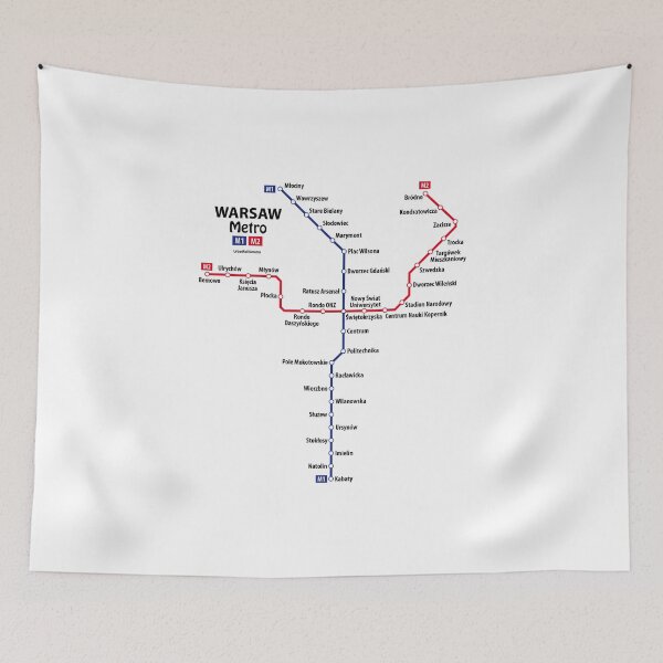 Item preview, WARSAW Metro Map designed and sold by UrbanRail.