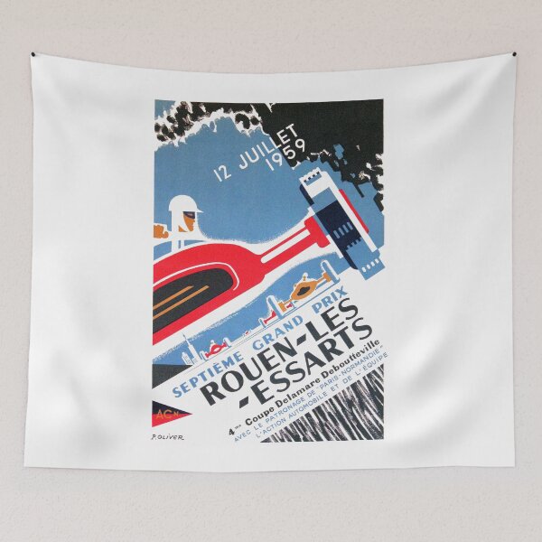 Item preview, 1959 Rouen Les Essarts Grand Prix Automobile Race Poster designed and sold by retrographics.