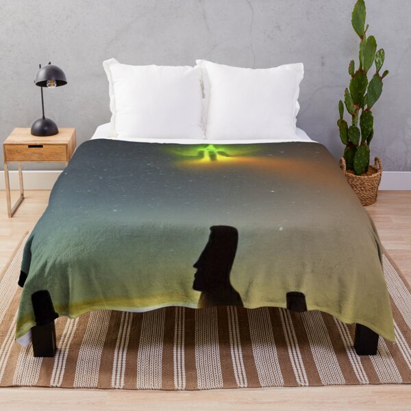 Item preview, UFO sighting next to the Moais Generated by Artificial Intelligence designed and sold by ElCondeSibarita.