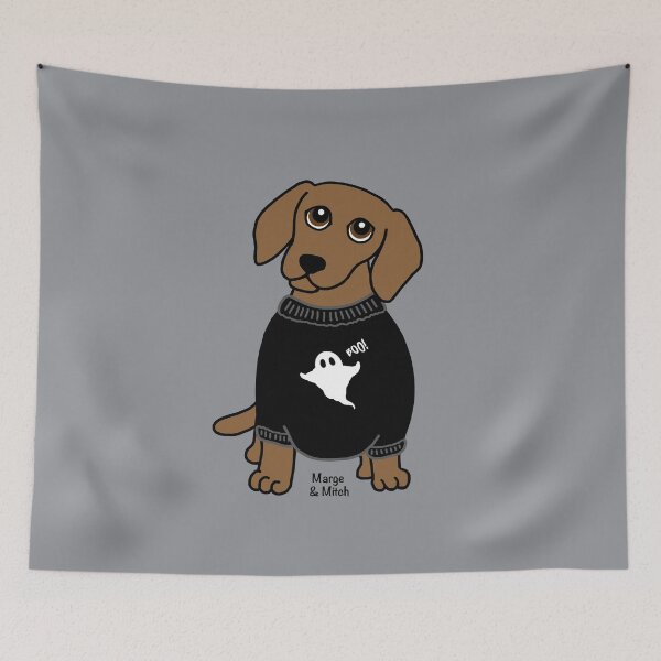 Item preview, Cute Dachshund Sausage Dog Ghost Jumper  designed and sold by Scat the cat.