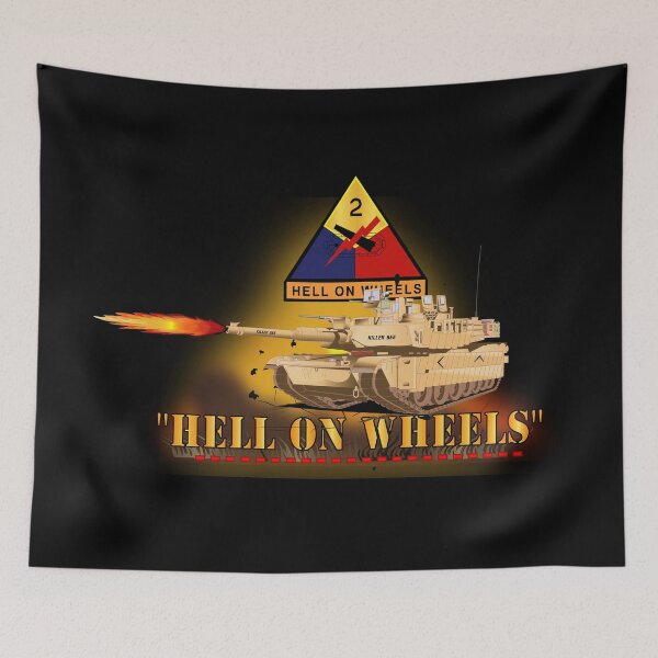 Item preview, Army - 2nd Armored Division  - M1A1 Tank  - Hell on Wheels w Fire X 300 designed and sold by Military Insignia Products.