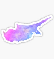 Cyprus Map Watercolor Purple Shades Sticker