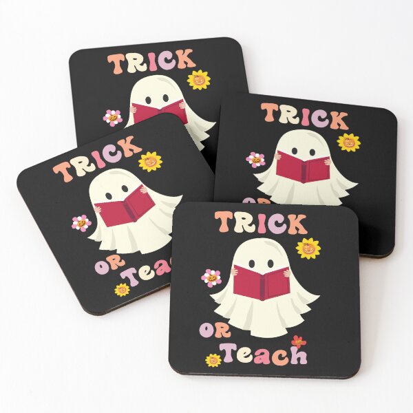 Item preview,  Groovy Halloween Trick or Teach Retro Floral Ghost Teacher designed and sold by Micosmile.