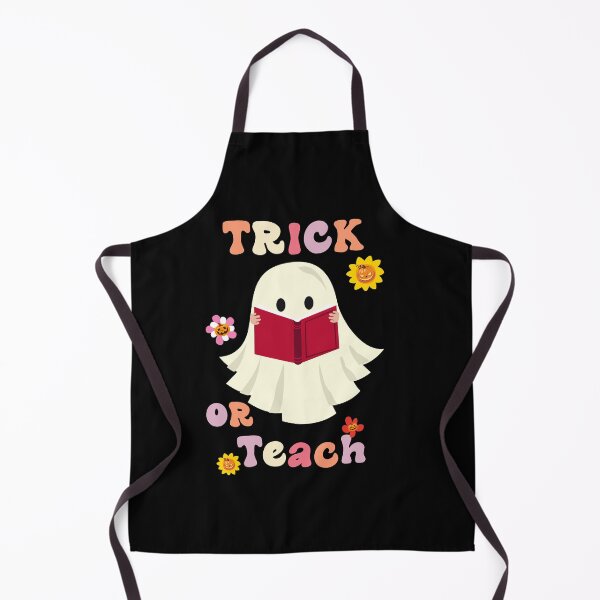 Item preview,  Groovy Halloween Trick or Teach Retro Floral Ghost Teacher designed and sold by Micosmile.