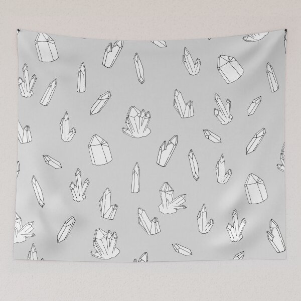 Item preview, CRYSTAL CLUSTER • line art on gray designed and sold by Jordyn St. John.