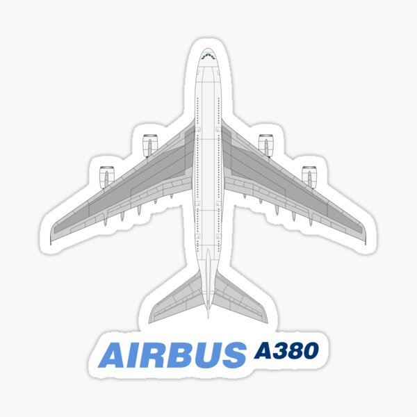 Airbus A380 Top View Sticker
