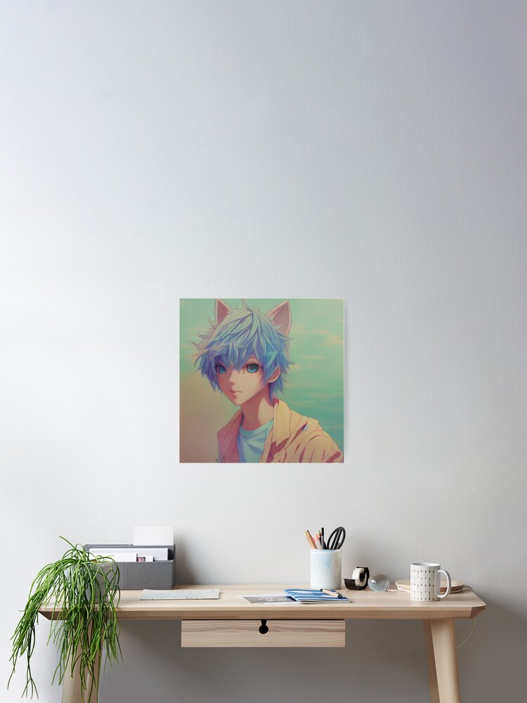 Futuristic anime CatBoy gifts for manga lovers Art Board Print