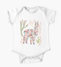 Cute Alpaca Pretty Colorful Dots Circles Bubbles Cactus Desert Graphic Design One Piece - Short Sleeve