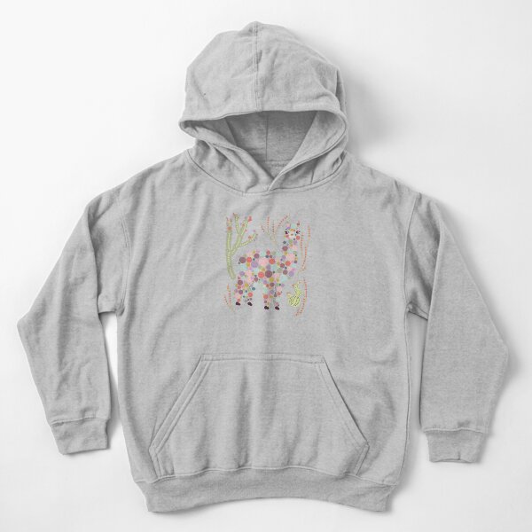 Cute Alpaca Pretty Colorful Dots Circles Bubbles Cactus Desert Graphic Design Kids Pullover Hoodie