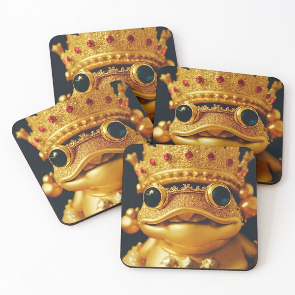 Item preview, Smiling golden frog king designed and sold by RK - Shop.