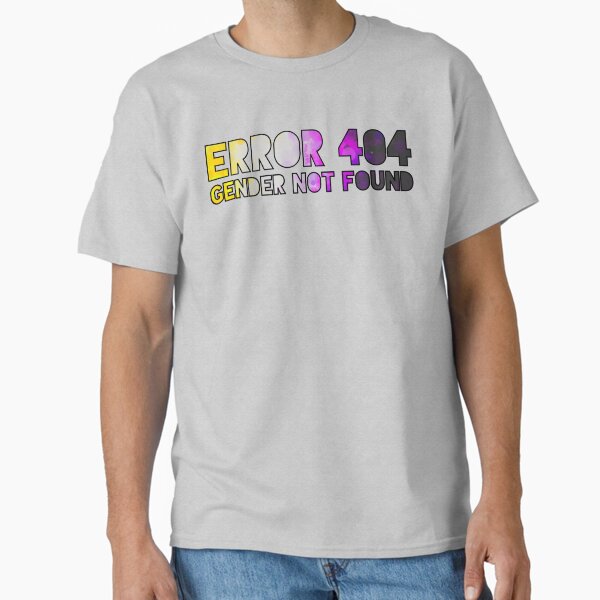 Vista previa del artículo con la obra «Error 404 - Género no encontrado Enby/Black», diseñado y vendido por Art by Veya.