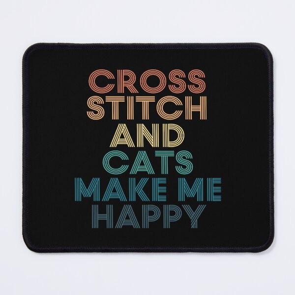 Item preview, Cross Stitch And Cats Make Me Happy designed and sold by kindxinn.