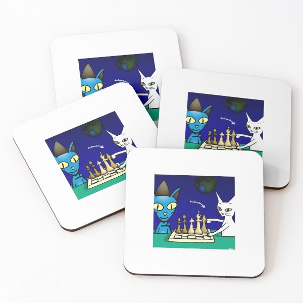 Item preview, alien cat playing chess 2 designed and sold by psoidn.