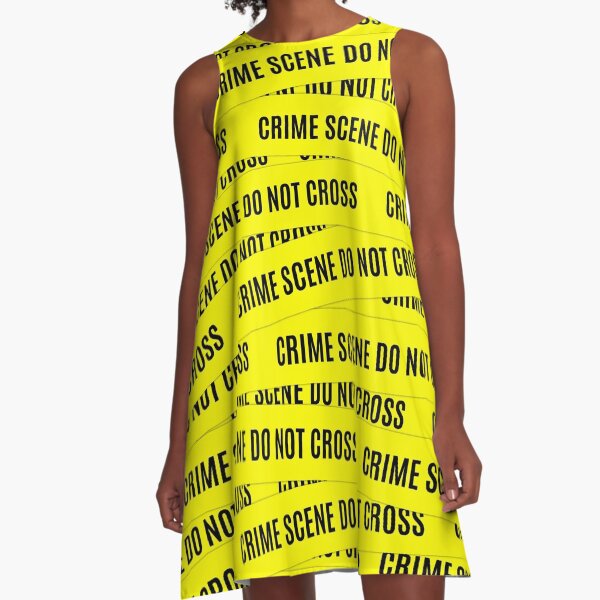 Crime Scene Tape Pattern A-Line Dress