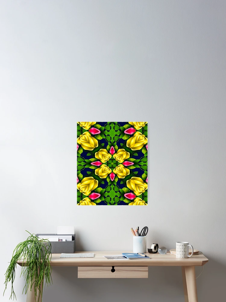Thumbnail 2 of 3, Poster, Red Yellow Roses Pattern designed and sold by Patternflower.