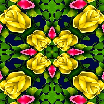 Artwork thumbnail, Red Yellow Roses Pattern by Patternflower