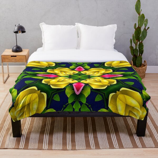 Aperçu de l'œuvre Modèle de roses jaunes rouges créée et vendue par Patternflower.