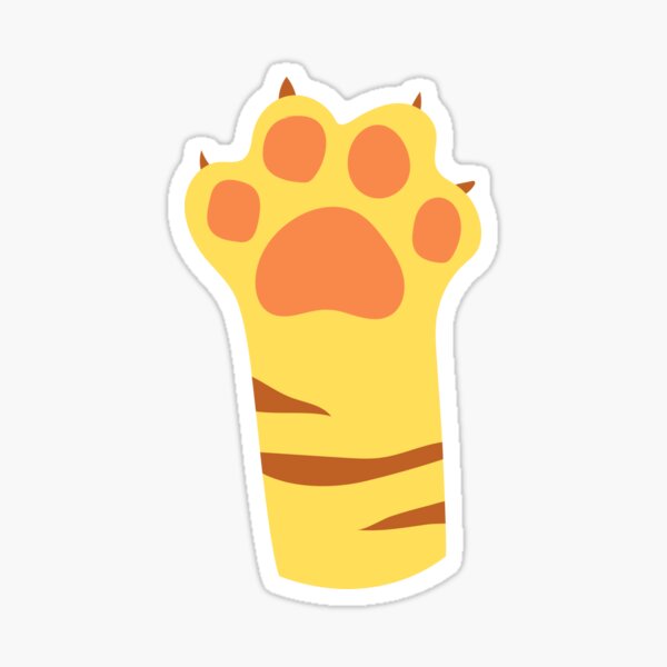  Paw Emoji Yellow Sticker For Sale By Sunflowerworks Redbubble