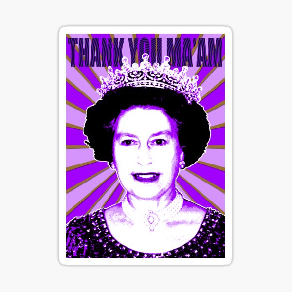 Thank You Maam Version 2 Purple Sticker For Sale By Garyhogben