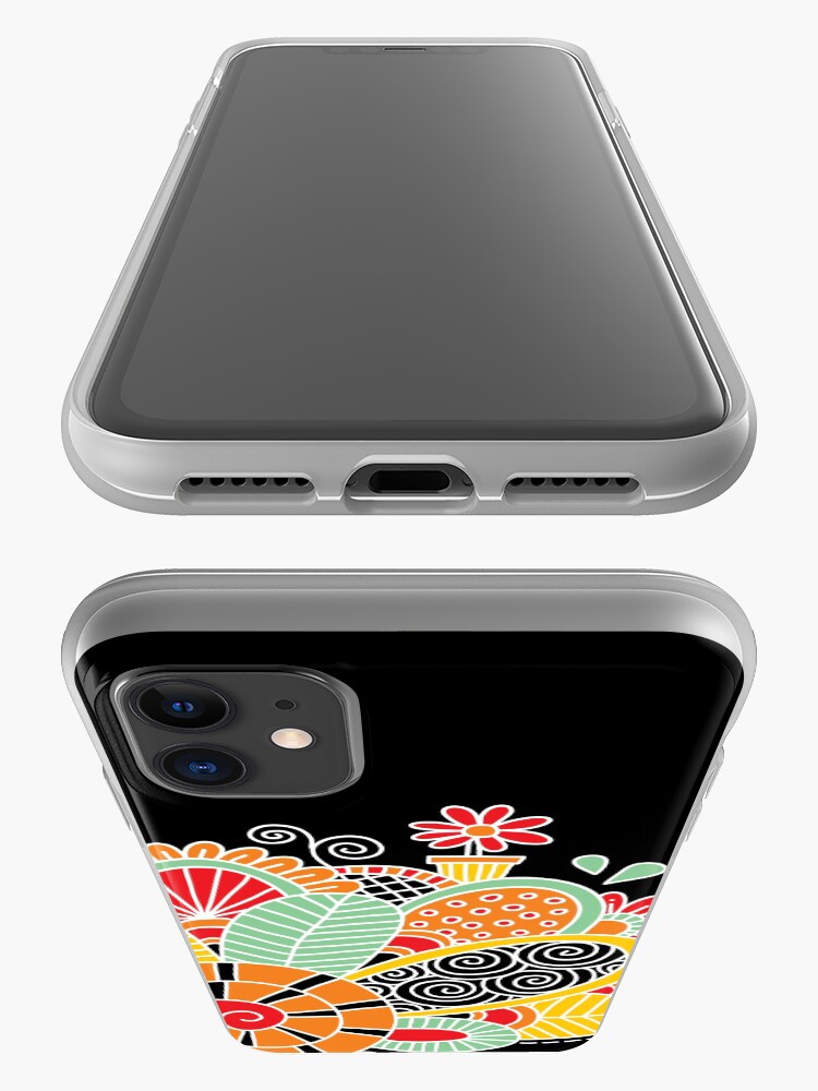Alternate view of Cute Snail with Flowers & Swirls on Dark Background iPhone Case & Cover