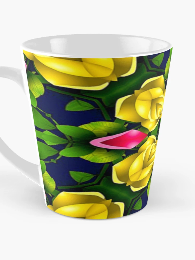 Thumbnail 3 of 4, Coffee Mug, Red Yellow Roses Pattern designed and sold by Patternflower.